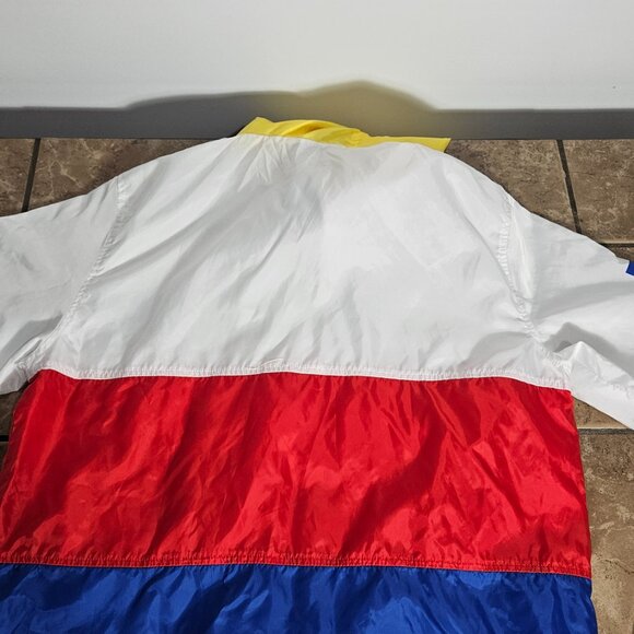 Polaroid Hooded White Jacket Pullover Supercolor Windbreaker Size M - Picture 8 of 8